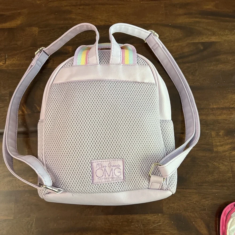 Miss OMG‎ Kitty Backpack Princess Crown Flowers Mini Kids Girl Lavender